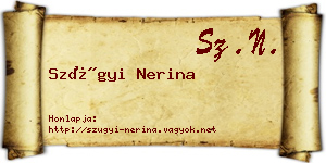 Szügyi Nerina névjegykártya
